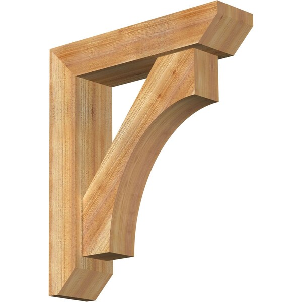 Ekena Millwork Westlake Slat Rough Sawn Bracket w/ Offset Brace, Western Red Cedar, 6"W x 24"D x 28"H BKT0604X24X28WTL06RWR - main